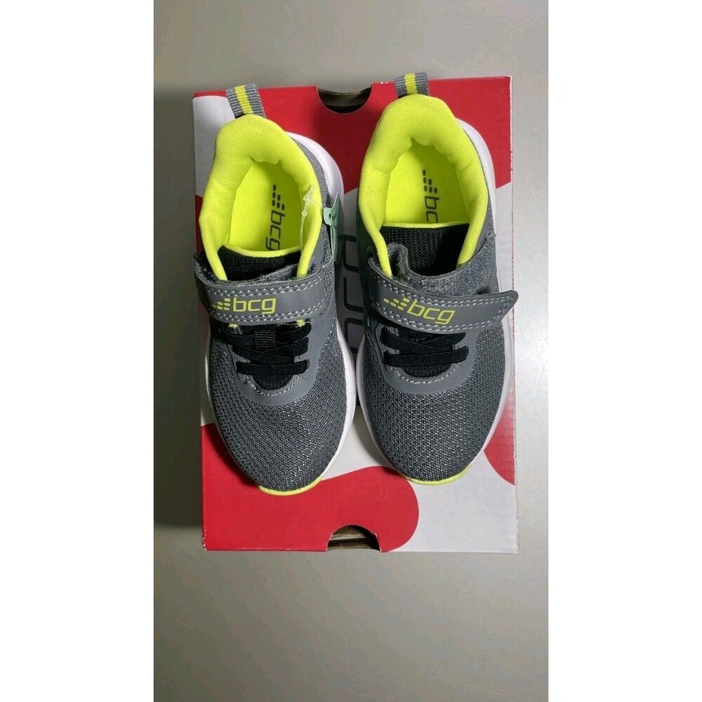 BCG Toddler Boys Girls Shoes Size 8D Gray Neon Green Athletic Sneakers 182026 NI